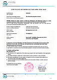 Cerificate of manufacture and free sale - Brazil - Lumina VET