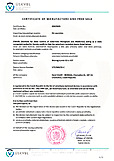 Cerificate of manufacture and free sale - EU - Lumio VET
